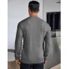 imageCOOFANDY Mens Long Sleeve Henley Shirts Stretch Ribbed TShirts Fashion Casual Basic TopsHeather Grey