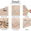 imageCOOFANDY Mens Long Sleeve Henley Shirts Stretch Ribbed TShirts Fashion Casual Basic TopsKhaki