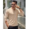 imageCOOFANDY Mens Long Sleeve Henley Shirts Stretch Ribbed TShirts Fashion Casual Basic TopsKhaki