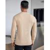 imageCOOFANDY Mens Long Sleeve Henley Shirts Stretch Ribbed TShirts Fashion Casual Basic TopsKhaki