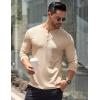 imageCOOFANDY Mens Long Sleeve Henley Shirts Stretch Ribbed TShirts Fashion Casual Basic TopsKhaki