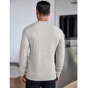 imageCOOFANDY Mens Long Sleeve Henley Shirts Stretch Ribbed TShirts Fashion Casual Basic TopsLight Grey