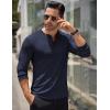 imageCOOFANDY Mens Long Sleeve Henley Shirts Stretch Ribbed TShirts Fashion Casual Basic TopsNavy Blue
