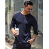imageCOOFANDY Mens Long Sleeve Henley Shirts Stretch Ribbed TShirts Fashion Casual Basic TopsNavy Blue