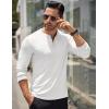 imageCOOFANDY Mens Long Sleeve Henley Shirts Stretch Ribbed TShirts Fashion Casual Basic TopsWhite
