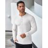 imageCOOFANDY Mens Long Sleeve Henley Shirts Stretch Ribbed TShirts Fashion Casual Basic TopsWhite