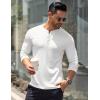 imageCOOFANDY Mens Long Sleeve Henley Shirts Stretch Ribbed TShirts Fashion Casual Basic TopsWhite