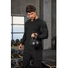 imageCOOFANDY Mens Long Sleeve Muscle T Shirts Casual VNeck Slim Fit Longline Ribbed Shirts Stretch Tee ShirtsAll Black