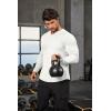 imageCOOFANDY Mens Long Sleeve Muscle T Shirts Casual VNeck Slim Fit Longline Ribbed Shirts Stretch Tee ShirtsAll White