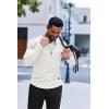 imageCOOFANDY Mens Long Sleeve Muscle T Shirts Casual VNeck Slim Fit Longline Ribbed Shirts Stretch Tee ShirtsAll White