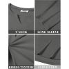 imageCOOFANDY Mens Long Sleeve Muscle T Shirts Casual VNeck Slim Fit Longline Ribbed Shirts Stretch Tee ShirtsDark Grey