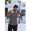 imageCOOFANDY Mens Long Sleeve Muscle T Shirts Casual VNeck Slim Fit Longline Ribbed Shirts Stretch Tee ShirtsDark Grey