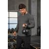 imageCOOFANDY Mens Long Sleeve Muscle T Shirts Casual VNeck Slim Fit Longline Ribbed Shirts Stretch Tee ShirtsDark Grey