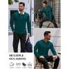 imageCOOFANDY Mens Long Sleeve Muscle T Shirts Casual VNeck Slim Fit Longline Ribbed Shirts Stretch Tee ShirtsGreen