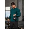 imageCOOFANDY Mens Long Sleeve Muscle T Shirts Casual VNeck Slim Fit Longline Ribbed Shirts Stretch Tee ShirtsGreen
