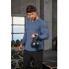 imageCOOFANDY Mens Long Sleeve Muscle T Shirts Casual VNeck Slim Fit Longline Ribbed Shirts Stretch Tee ShirtsGrey Blue