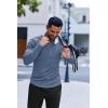 imageCOOFANDY Mens Long Sleeve Muscle T Shirts Casual VNeck Slim Fit Longline Ribbed Shirts Stretch Tee ShirtsGrey Blue