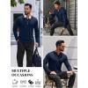 imageCOOFANDY Mens Long Sleeve Muscle T Shirts Casual VNeck Slim Fit Longline Ribbed Shirts Stretch Tee ShirtsNavy Blue