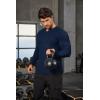 imageCOOFANDY Mens Long Sleeve Muscle T Shirts Casual VNeck Slim Fit Longline Ribbed Shirts Stretch Tee ShirtsNavy Blue