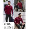 imageCOOFANDY Mens Long Sleeve Muscle T Shirts Casual VNeck Slim Fit Longline Ribbed Shirts Stretch Tee ShirtsWine Red