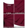 imageCOOFANDY Mens Long Sleeve Muscle T Shirts Casual VNeck Slim Fit Longline Ribbed Shirts Stretch Tee ShirtsWine Red