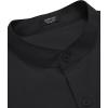 imageCOOFANDY Mens Long Sleeve Oxford Dress Shirts Chambray Button Down Shirt Casual Band Collar ShirtsBlack