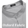 imageCOOFANDY Mens Long Sleeve Oxford Dress Shirts Chambray Button Down Shirt Casual Band Collar ShirtsLight Grey