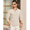 imageCOOFANDY Mens Long Sleeve Polo Knit Polo Sweater Collared Pullover Casual Golf Polo SweaterBeige