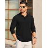 imageCOOFANDY Mens Long Sleeve Polo Knit Polo Sweater Collared Pullover Casual Golf Polo SweaterBlack
