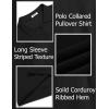 imageCOOFANDY Mens Long Sleeve Polo Knit Polo Sweater Collared Pullover Casual Golf Polo SweaterBlack