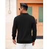imageCOOFANDY Mens Long Sleeve Polo Knit Polo Sweater Collared Pullover Casual Golf Polo SweaterBlack