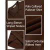 imageCOOFANDY Mens Long Sleeve Polo Knit Polo Sweater Collared Pullover Casual Golf Polo SweaterBrown