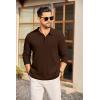 imageCOOFANDY Mens Long Sleeve Polo Knit Polo Sweater Collared Pullover Casual Golf Polo SweaterBrown