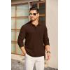 imageCOOFANDY Mens Long Sleeve Polo Knit Polo Sweater Collared Pullover Casual Golf Polo SweaterBrown