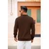 imageCOOFANDY Mens Long Sleeve Polo Knit Polo Sweater Collared Pullover Casual Golf Polo SweaterBrown