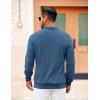 imageCOOFANDY Mens Long Sleeve Polo Knit Polo Sweater Collared Pullover Casual Golf Polo SweaterDark Blue