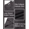 imageCOOFANDY Mens Long Sleeve Polo Knit Polo Sweater Collared Pullover Casual Golf Polo SweaterDark Gray