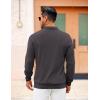 imageCOOFANDY Mens Long Sleeve Polo Knit Polo Sweater Collared Pullover Casual Golf Polo SweaterDark Gray