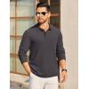 imageCOOFANDY Mens Long Sleeve Polo Knit Polo Sweater Collared Pullover Casual Golf Polo SweaterDark Gray