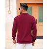 imageCOOFANDY Mens Long Sleeve Polo Knit Polo Sweater Collared Pullover Casual Golf Polo SweaterDark Red