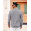 imageCOOFANDY Mens Long Sleeve Polo Knit Polo Sweater Collared Pullover Casual Golf Polo SweaterMoon Gray