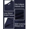 imageCOOFANDY Mens Long Sleeve Polo Knit Polo Sweater Collared Pullover Casual Golf Polo SweaterNavy Blue