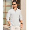 imageCOOFANDY Mens Long Sleeve Polo Knit Polo Sweater Collared Pullover Casual Golf Polo SweaterWhite