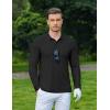 imageCOOFANDY Mens Long Sleeve Polo Shirts Moisture Wicking Golf Shirts Athletic Collared Shirt Lightweight Cooling ShirtBlack