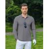 imageCOOFANDY Mens Long Sleeve Polo Shirts Moisture Wicking Golf Shirts Athletic Collared Shirt Lightweight Cooling ShirtDark Grey