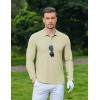 imageCOOFANDY Mens Long Sleeve Polo Shirts Moisture Wicking Golf Shirts Athletic Collared Shirt Lightweight Cooling ShirtKhaki