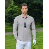 imageCOOFANDY Mens Long Sleeve Polo Shirts Moisture Wicking Golf Shirts Athletic Collared Shirt Lightweight Cooling ShirtLight Grey