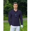 imageCOOFANDY Mens Long Sleeve Polo Shirts Moisture Wicking Golf Shirts Athletic Collared Shirt Lightweight Cooling ShirtNavy