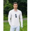 imageCOOFANDY Mens Long Sleeve Polo Shirts Moisture Wicking Golf Shirts Athletic Collared Shirt Lightweight Cooling ShirtWhite