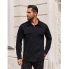 imageCOOFANDY Mens Long Sleeve Shirts Casual Button Down Shirt Wrinkle Free Dress Shirt with PocketBlack